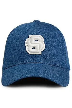 HUGO BOSS Cap aus blauem Denim mit Double-B-Monogramm