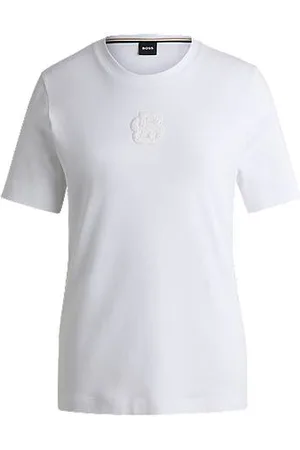 HUGO BOSS T-Shirt aus Interlock-Baumwolle mit Double-B-Monogramm
