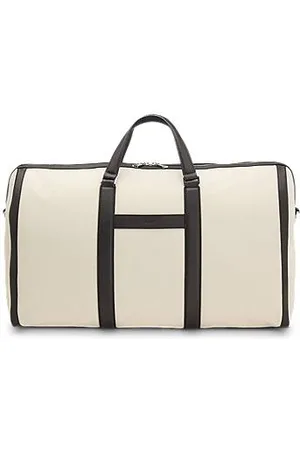 HUGO BOSS Weekender aus Canvas mit Lederbesatz