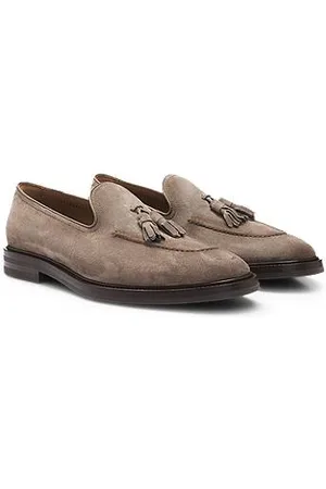HUGO BOSS Loafer aus Veloursleder mit Quasten