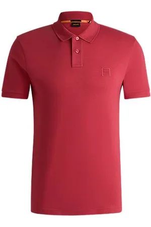 HUGO BOSS Slim-Fit Poloshirt aus Stretch-Baumwolle mit Logo-Aufnäher