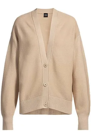 HUGO BOSS Cardigan mit V-Ausschnitt aus strukturierter Baumwolle