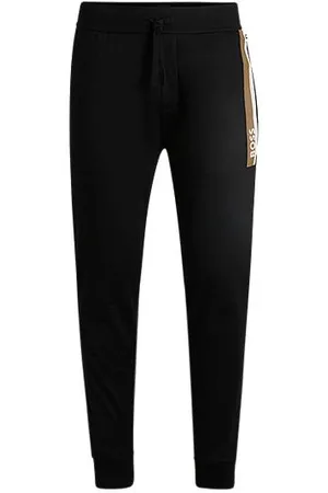 HUGO BOSS Jogginghose aus Baumwoll-Terry mit Streifen-Print