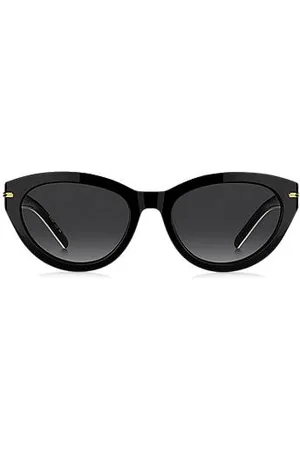 HUGO BOSS Sonnenbrille aus schwarzem Acetat mit goldfarbenen Details