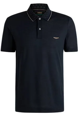 HUGO BOSS X ASTON MARTIN Poloshirt aus Baumwoll-Mix mit Leinen und Seide