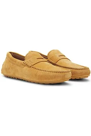 HUGO BOSS In Portugal gefertigte Mokassins aus Veloursleder mit Pennyloafer-Detail