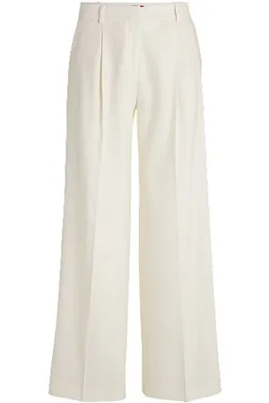 HUGO BOSS Regular-Fit Hose aus Leinen-Mix