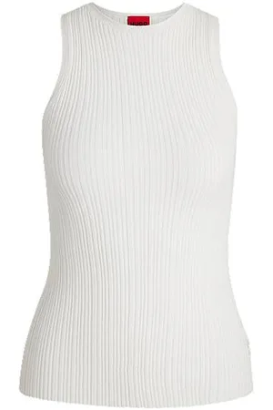 HUGO BOSS Racerback-Top aus geripptem Krepp