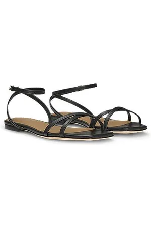 HUGO BOSS Ledersandalen mit Double-B-Monogramm