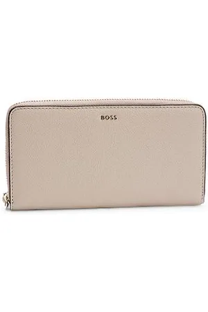 HUGO BOSS Geldbörse aus strukturiertem Leder mit Reißverschluss und Logo-Schriftzug