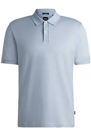 HUGO BOSS Fein gemustertes Poloshirt aus merzerisierter Baumwolle