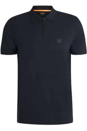 HUGO BOSS Gestricktes Slim-Fit Poloshirt aus elastischem Baumwoll-Piqué