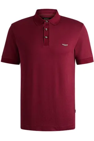 HUGO BOSS X ASTON MARTIN Poloshirt aus Degradé-Jacquard aus Baumwoll-Mix mit Seide