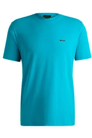 HUGO BOSS Regular-Fit T-Shirt aus Stretch-Baumwolle mit Kontrast-Logo