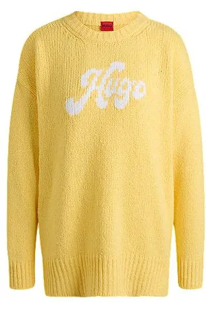 HUGO BOSS Oversized Pullover aus Baumwoll-Mix mit Script-Logo