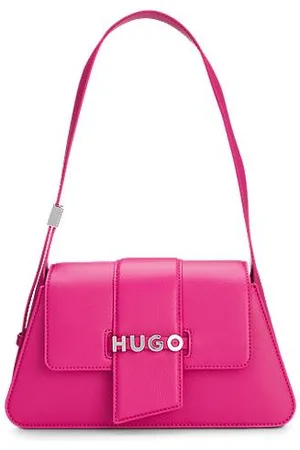 HUGO BOSS Schultertasche aus Kunstleder mit Logo-Detail aus Metall