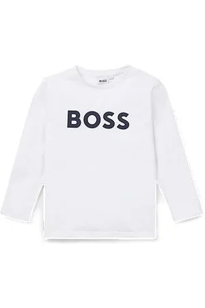HUGO BOSS Kids-Longsleeve aus Baumwolle mit Kontrast-Logo