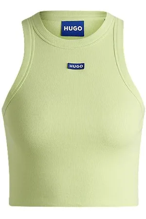 HUGO BOSS Tanktop aus Stretch-Baumwolle mit Logo-Aufnäher