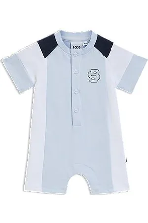HUGO BOSS Baby-Strampler aus French Terry im Colour-Block-Design
