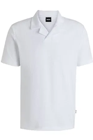HUGO BOSS Poloshirt mit Johnny-Kragen aus Baumwoll-Frottee