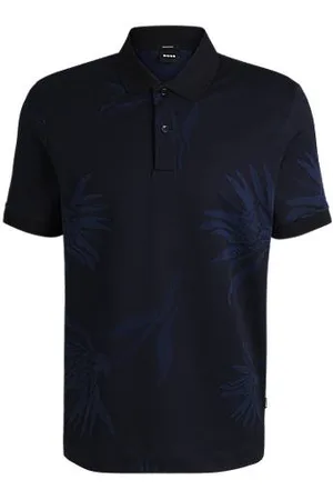HUGO BOSS Poloshirt aus merzerisierter Baumwolle mit floralem Jacquardmuster