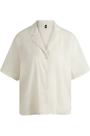 HUGO BOSS Strand-Shirt aus Baumwolle mit Seitenschlitzen