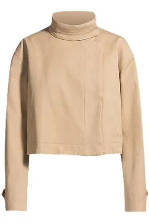 HUGO BOSS Blazer aus elastischem Baumwoll-Twill mit Stehkragen