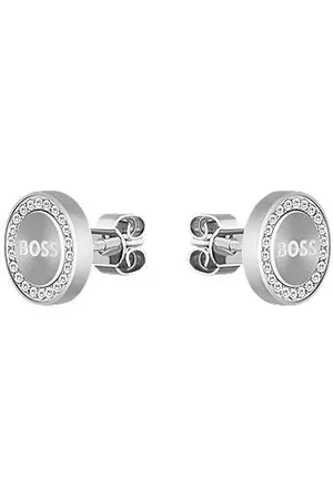 HUGO BOSS Kristallbesetzte Ohrstecker mit Logo