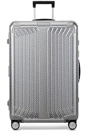 HUGO BOSS X Samsonite Koffer aus silberfarbenem Aluminium 76 cm
