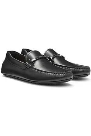 HUGO BOSS Loafer aus Leder mit metallenen Logo-Details