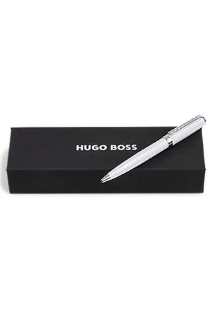 HUGO BOSS Kugelschreiber aus lackiertem Messing mit Logo-Ring