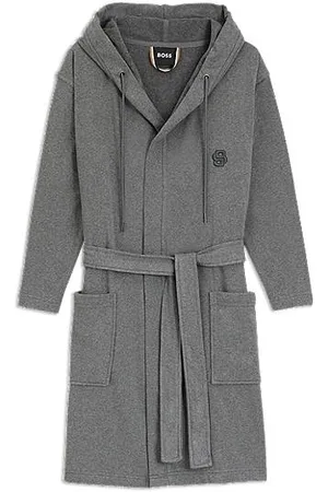 HUGO BOSS Bademantel aus Baumwoll-Jersey mit Kapuze und Double-B-Monogramm