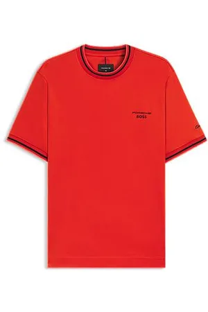 HUGO BOSS Porsche x T-Shirt aus Baumwolle mit feuchtigkeitsregulierendem Finish