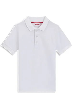 HUGO BOSS Kids-Poloshirt aus Stretch-Baumwolle mit Logo-Print