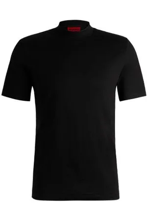 HUGO BOSS Slim-Fit T-Shirt aus Stretch-Baumwolle mit Stehkragen