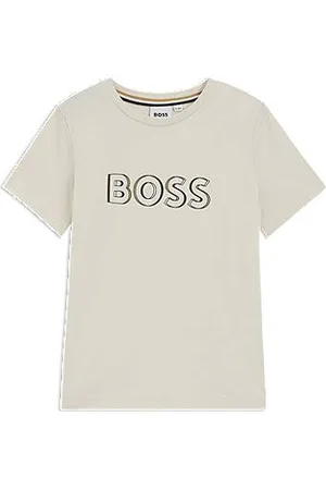 HUGO BOSS Slim-Fit Kids-T-Shirt aus Baumwolle mit Logo-Print