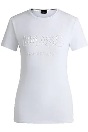 HUGO BOSS Reitsport-T-Shirt aus Stretch-Baumwolle mit Logo-Stickerei