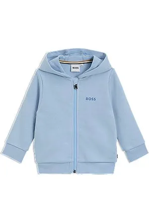 HUGO BOSS Kids-Sweatjacke aus Baumwoll-Mix mit Kapuze und Logo-Print