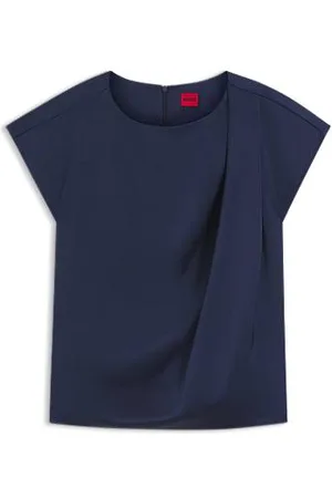 HUGO BOSS Satin-Top mit drapiertem Ausschnitt