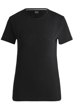 HUGO BOSS Reitsport-T-Shirt aus Stretch-Baumwolle mit Logo-Stickerei