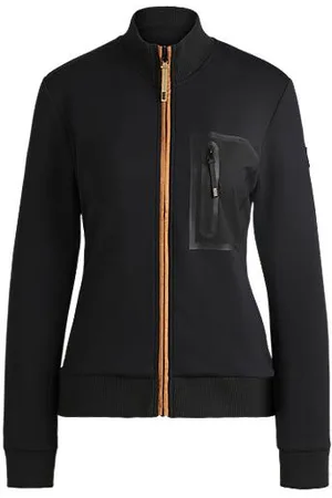 HUGO BOSS Reitsport-Cardigan mit Reißverschlusstasche auf der Brust