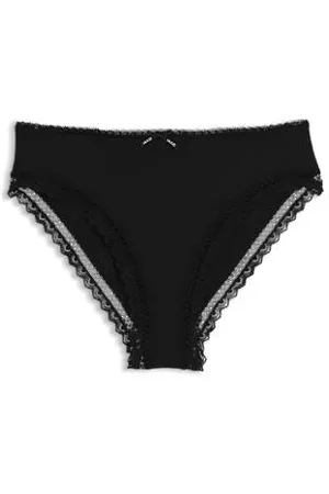 HUGO BOSS Slip aus elastischer Mikrofaser mit mittlerer Bundhöhe und Spitzenbesatz