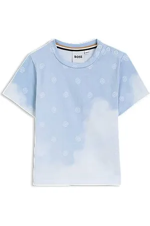 HUGO BOSS Kids-T-Shirt mit Double-B-Monogrammen und Wolken-Print