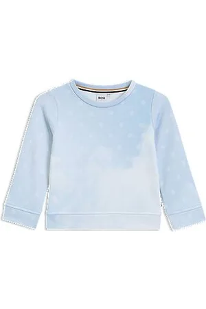 HUGO BOSS Kids-Sweatshirt aus Fleece mit Wolken und Double-B-Monogrammen