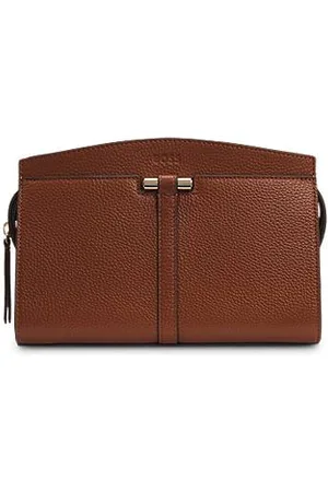 HUGO BOSS Umhängetasche aus genarbtem Leder mit metallenen Details