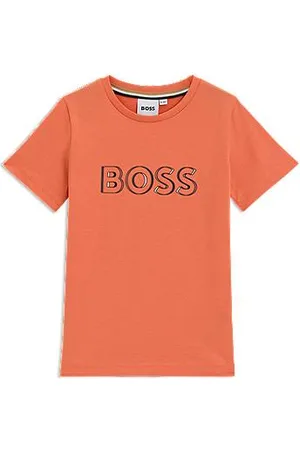 HUGO BOSS Slim-Fit Kids-T-Shirt aus Baumwolle mit Logo-Print