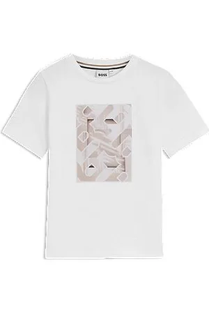 HUGO BOSS Kids-T-Shirt aus Baumwolle mit Monogramm-Artwork