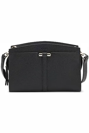 HUGO BOSS Umhängetasche aus genarbtem Leder mit metallenen Details