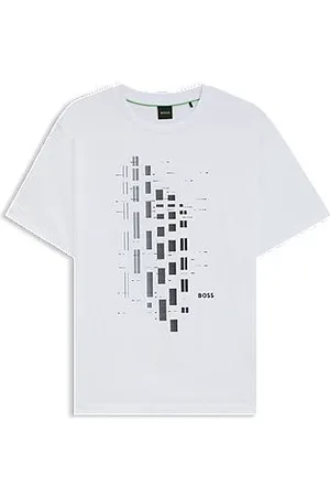 HUGO BOSS T-Shirt aus Stretch-Baumwolle mit geometrischem Print