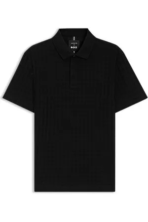 HUGO BOSS Porsche x Poloshirt aus merzerisiertem Baumwoll-Jacquard mit Hahnentritt-Muster